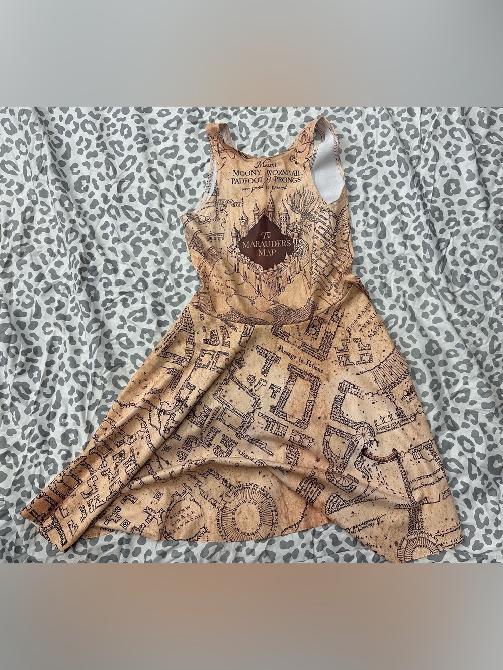 Blackmilk Harry Potter Marauders map reversible skater dress medium